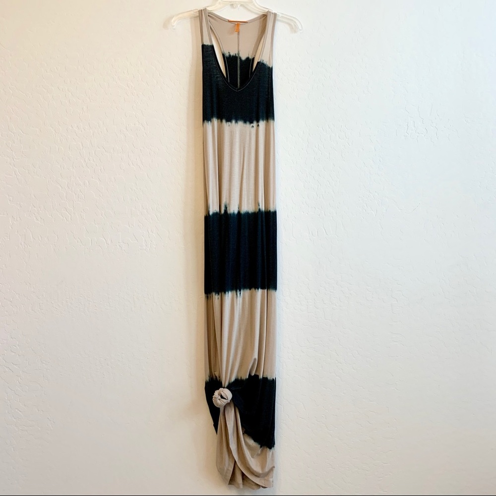 ANAMA Tie Dye Tan & Black Racerback Maxi Dress Small